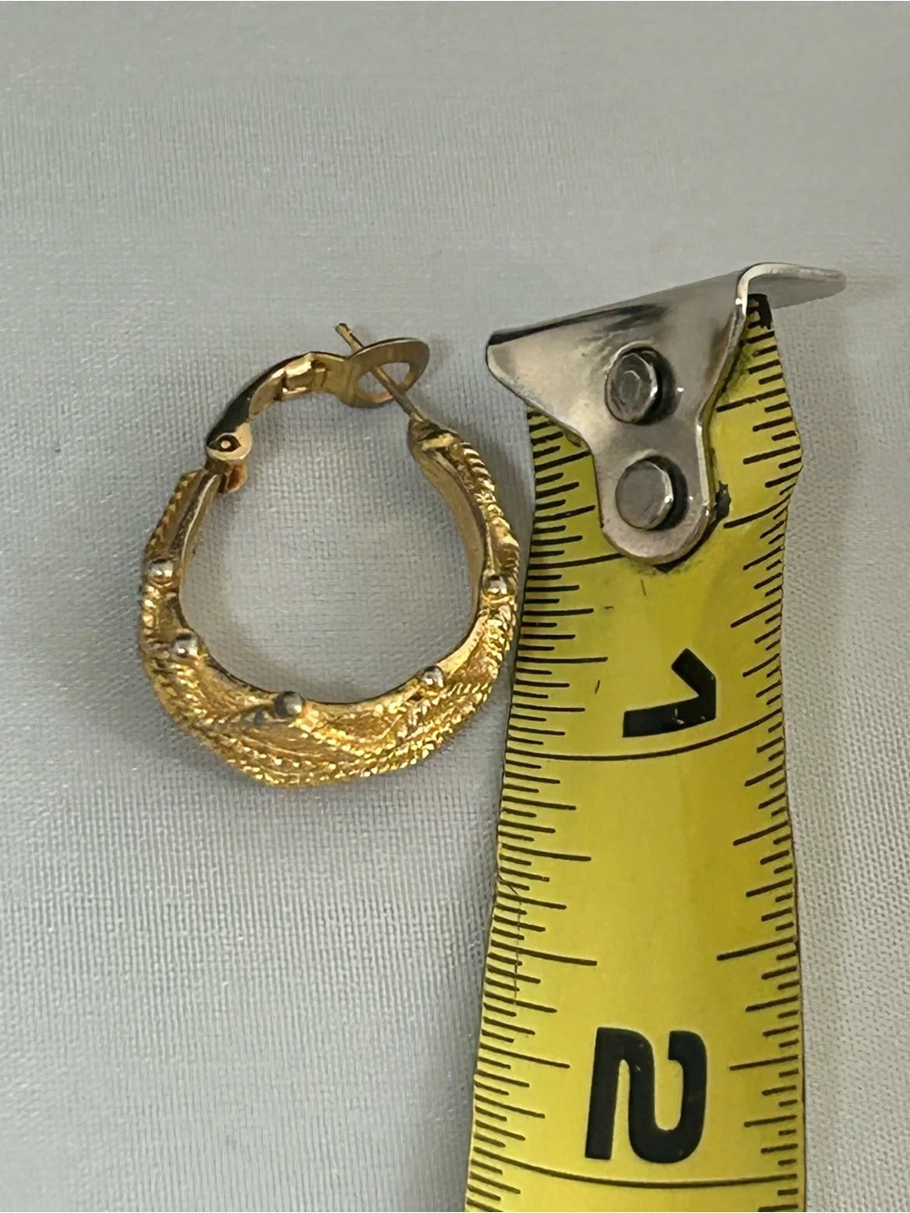Vintage Gold-Tone Textured Hoop Earrings by Goldette